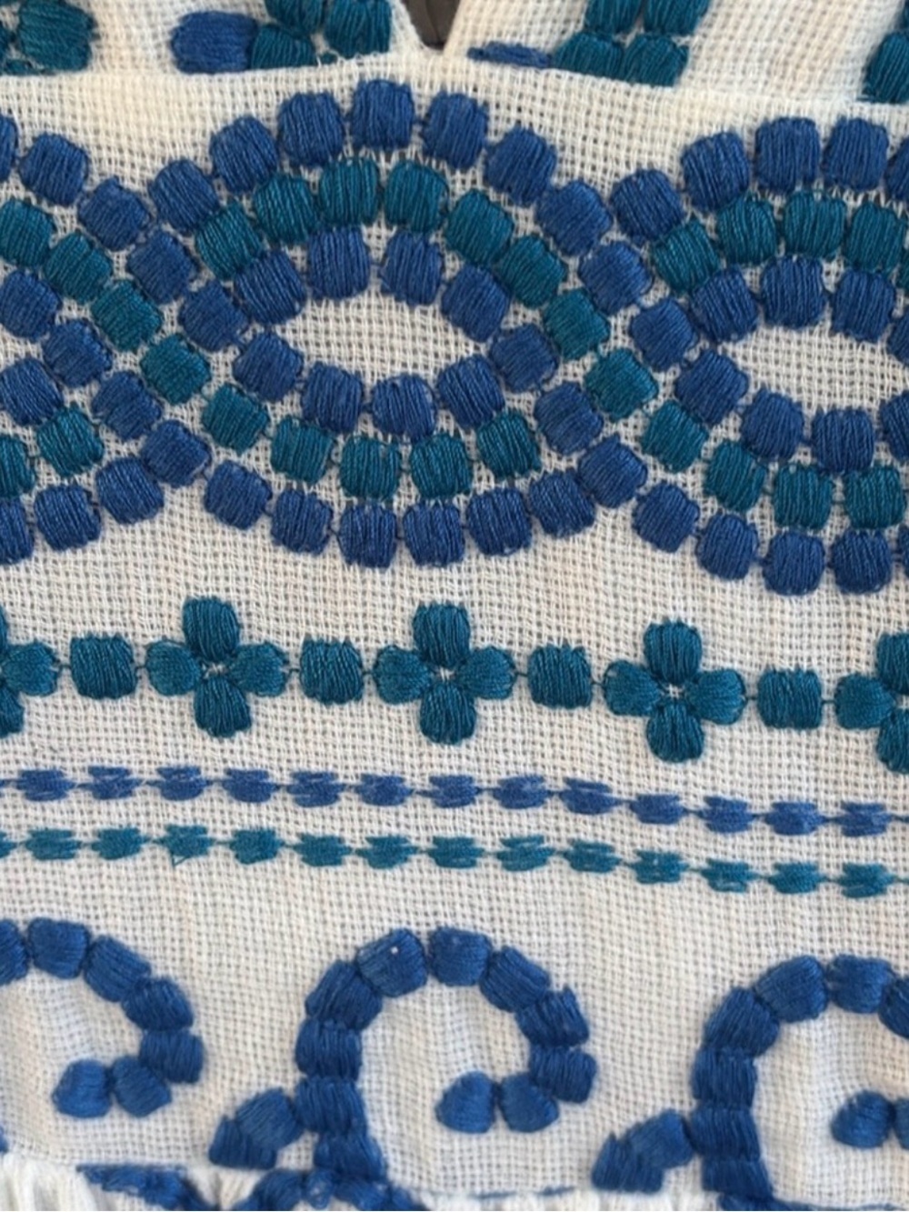 NEW Anthropologie Maeve Seaside Embroidered Midi Sundress blue/white Size 6 - Picture 10 of 10